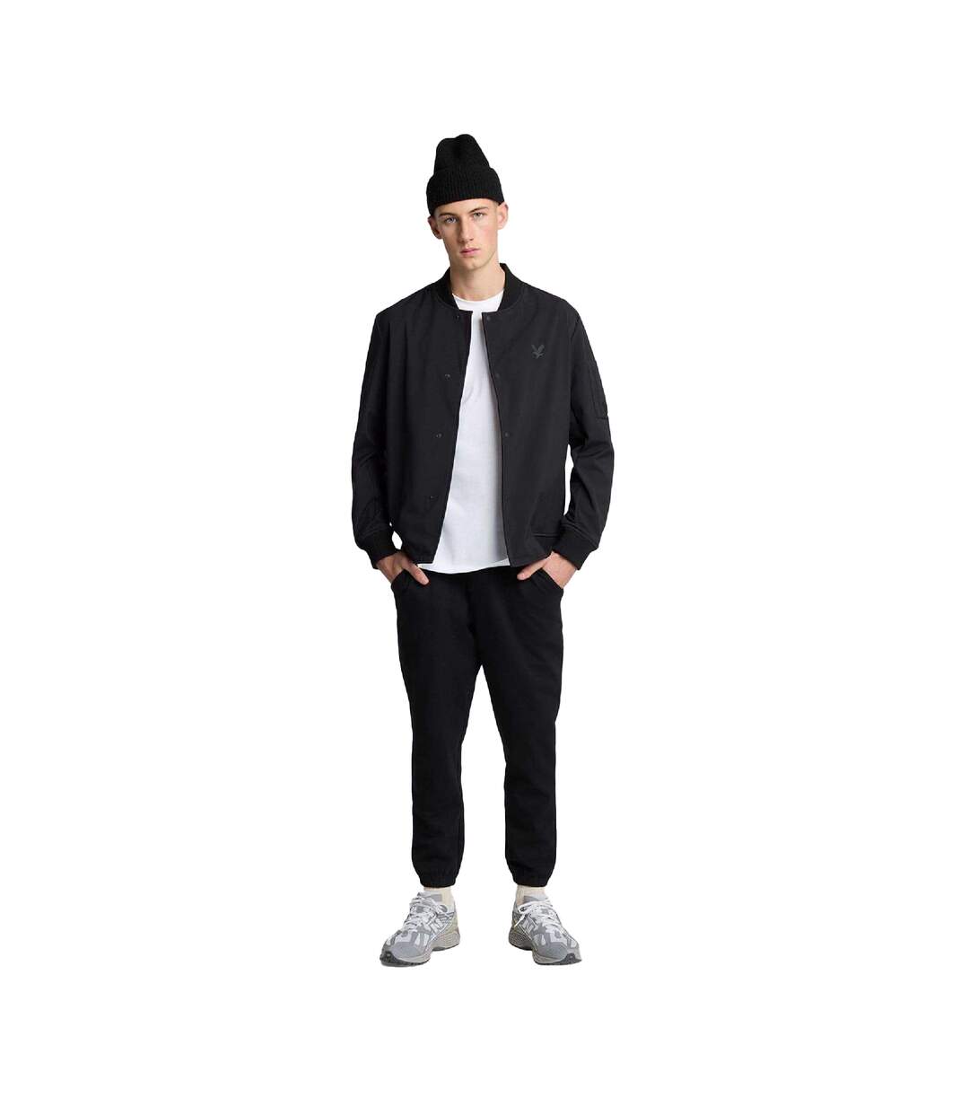 Mens Ribbed Waistband Sweatpants Black Lyle & Scott-2