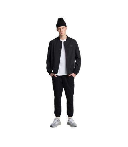 Mens Ribbed Waistband Sweatpants Black Lyle & Scott