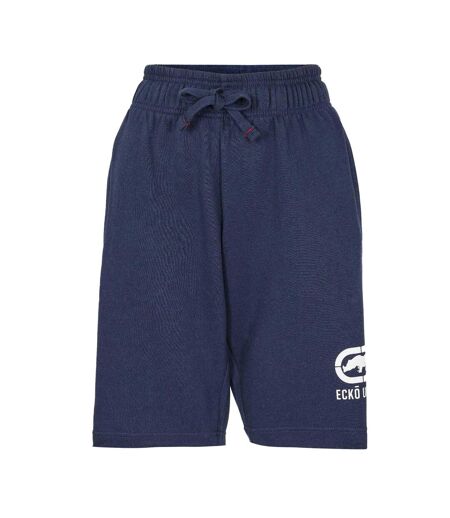 Mens Cloud Crocodile Fleece Casual Sweat Shorts Navy Ecko