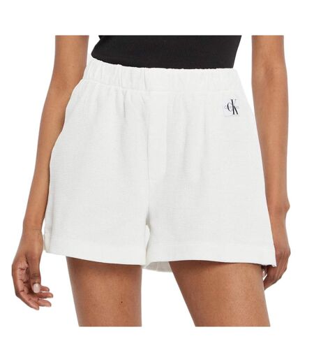 Short Blanc Femme Calvin Klein Jeans Waffle - L