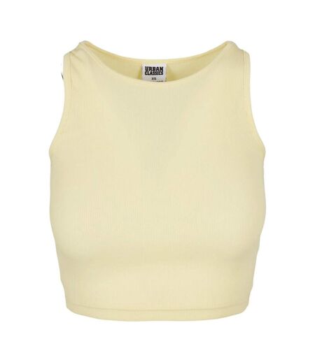 Haut Court Motif/style Côtelé Femme Jaune Pâle Urban Classics