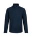 Mens newport ribbed quarter zip fleece top federal blue Weird Fish-1