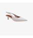 Womens/ladies new pu sling back wide kitten heel sandals white Where´s That From