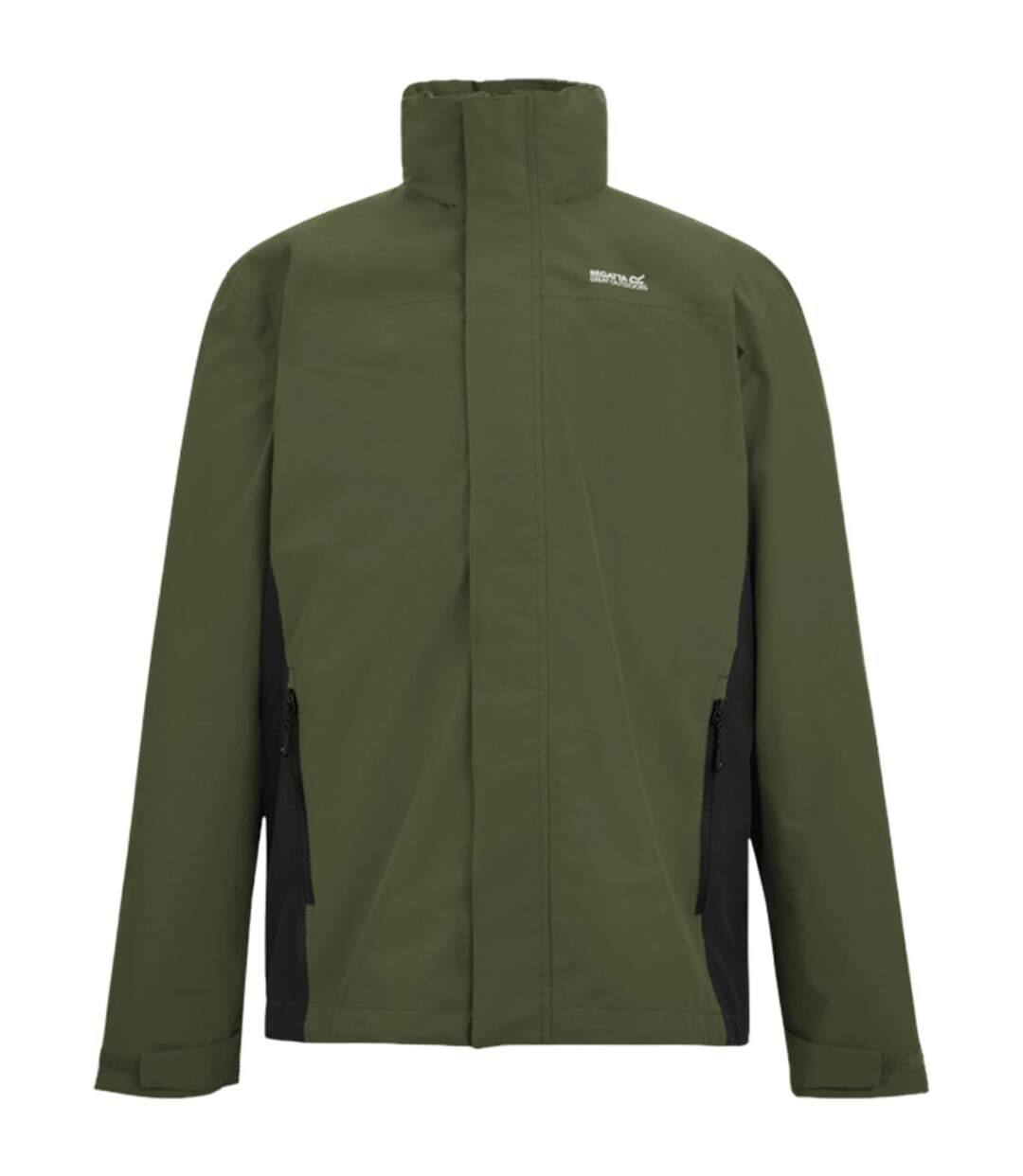 Mens Matt Ii Waterproof Jacket Dark Khaki Black Regatta-1