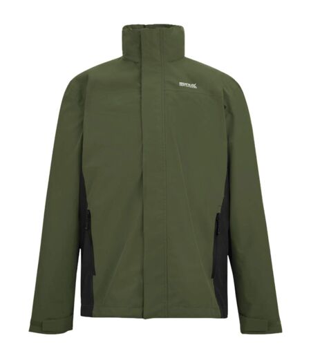 Mens Matt Ii Waterproof Jacket Dark Khaki Black Regatta
