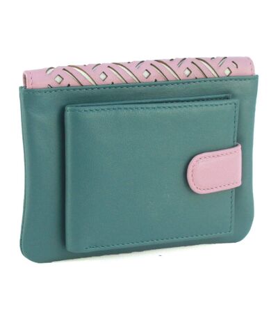 Porte-monnaie luna femme taille unique turquoise / rose blush Eastern Counties Leather Eastern Counties Leather