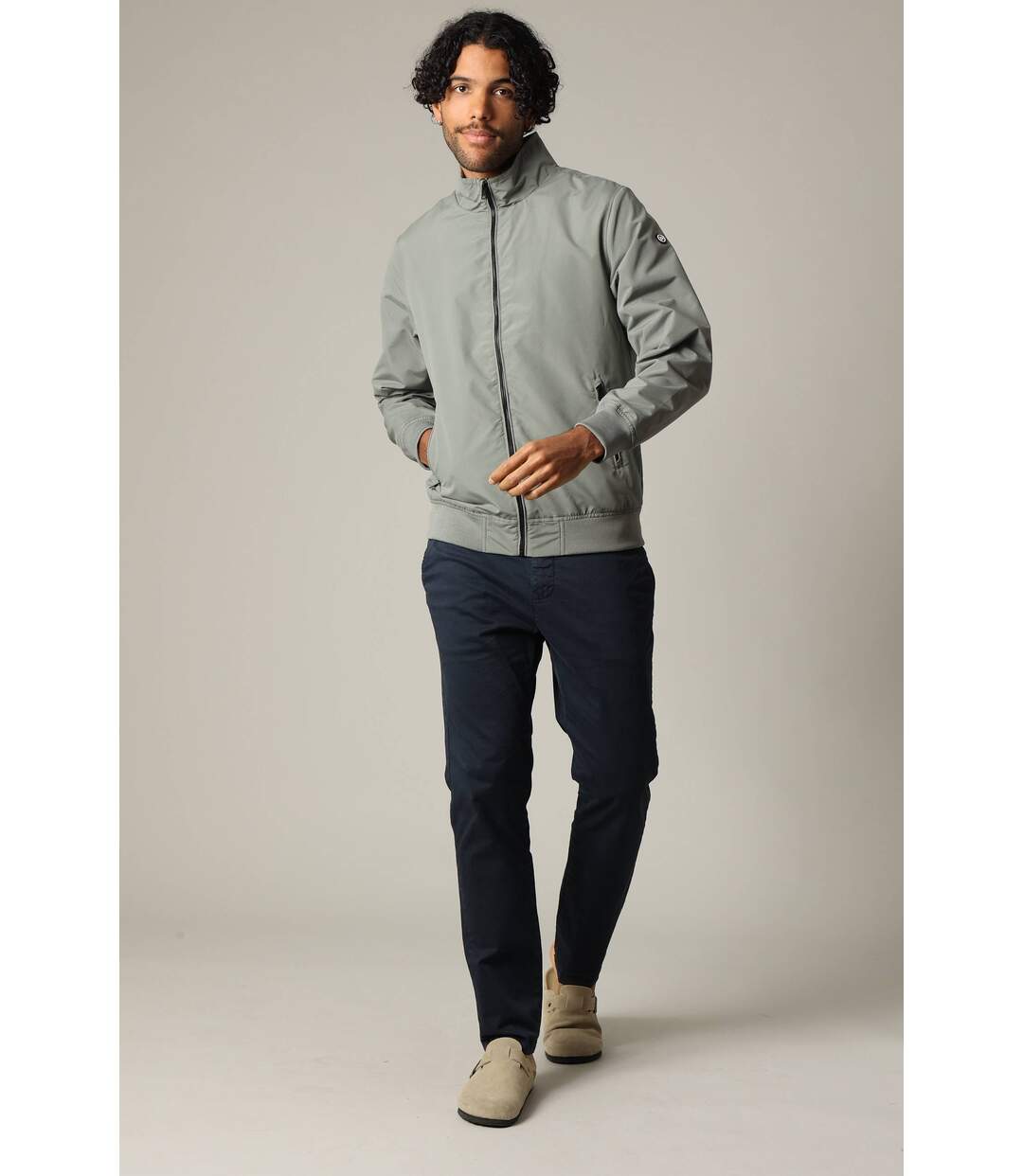 Blouson classique en toile enduite avec col montant CARMELO-1