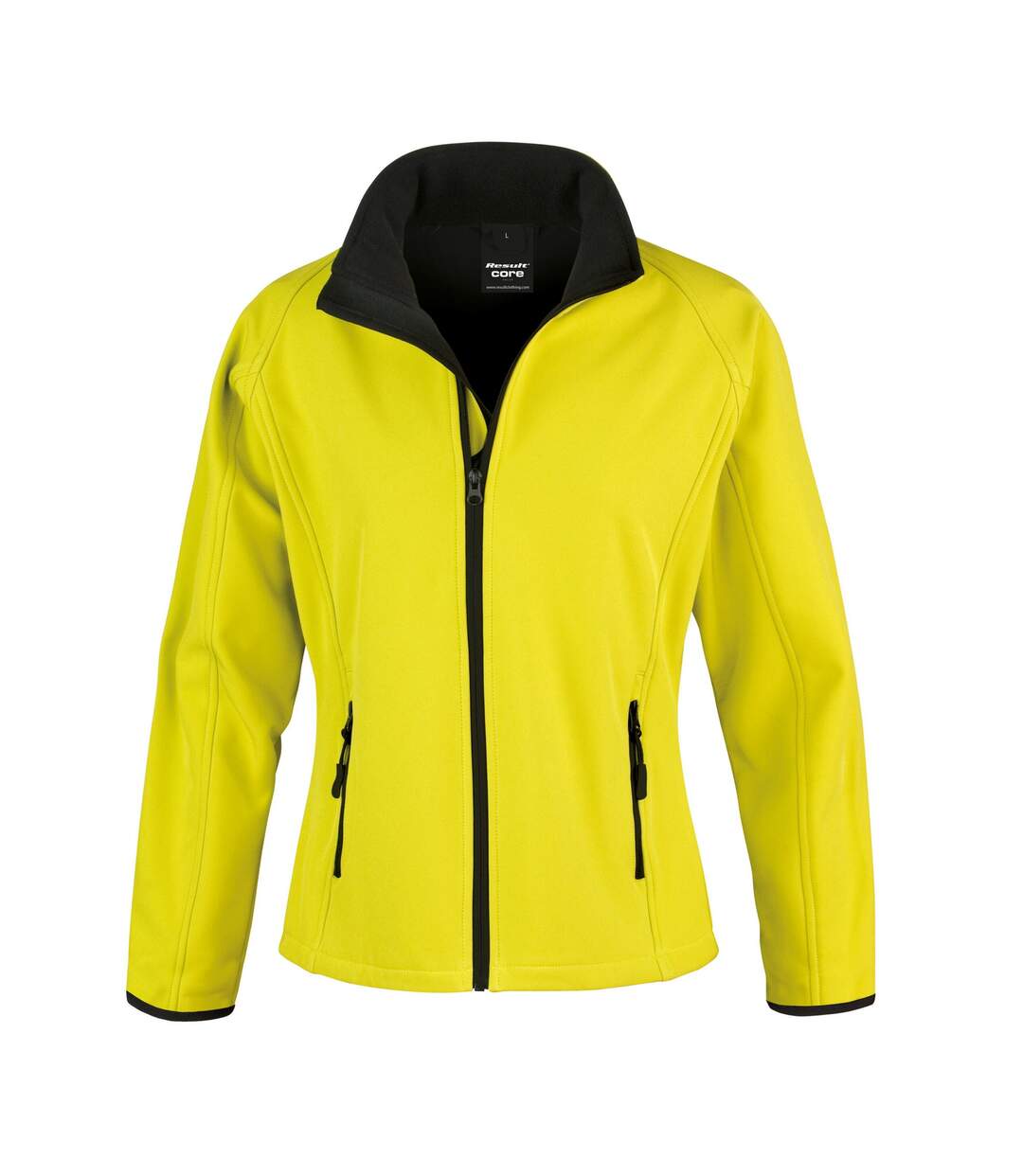 Womens/ladies printable soft shell jacket yellow/black Result Core-1