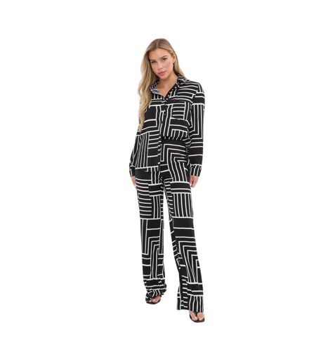 Ensemble Coordonné Manches Longues Motif/style Imprimé Graphique Femme Monochrome I Saw It First