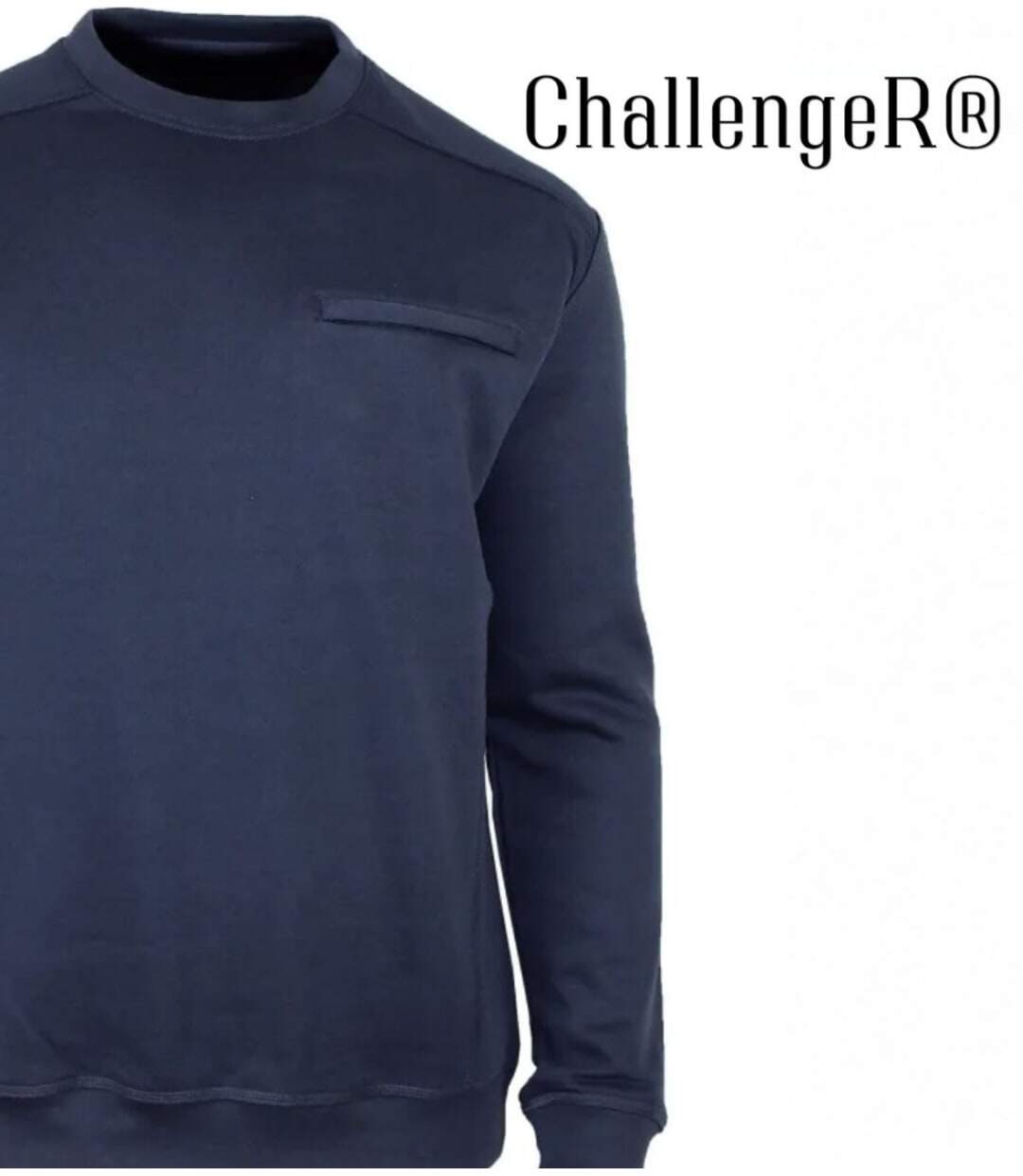 CHALLENGER BULGARE4 — Sweat col rond bleu marine : sobriété et finitions soignées-4