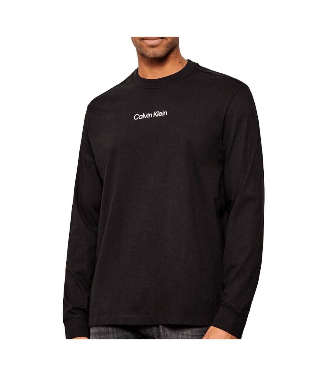 T-Shirt manches longues noir homme calvin klein jeans standard-1