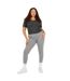 Womens/ladies Plain Plus Crop T-shirt Charcoal Brave Soul-4