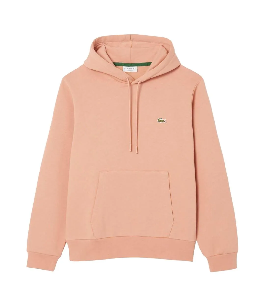 Mens Organic Cotton Fleece Hoodie Orange Lacoste-2