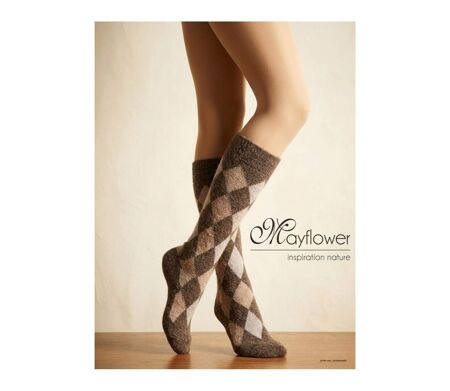 Mayflower CHO741 : Chaussettes mi-bas en angora marron pour une chaleur absolue