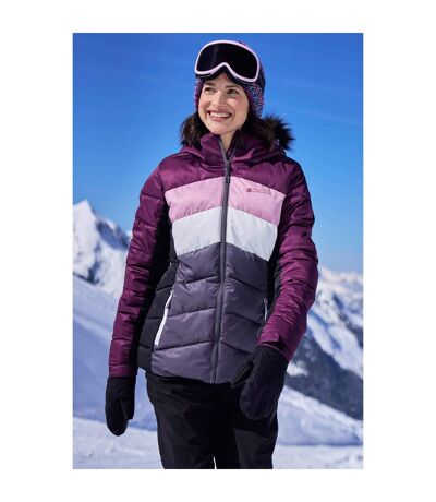 Womens/ladies cascade padded ski jacket dark purple Mountain Warehouse