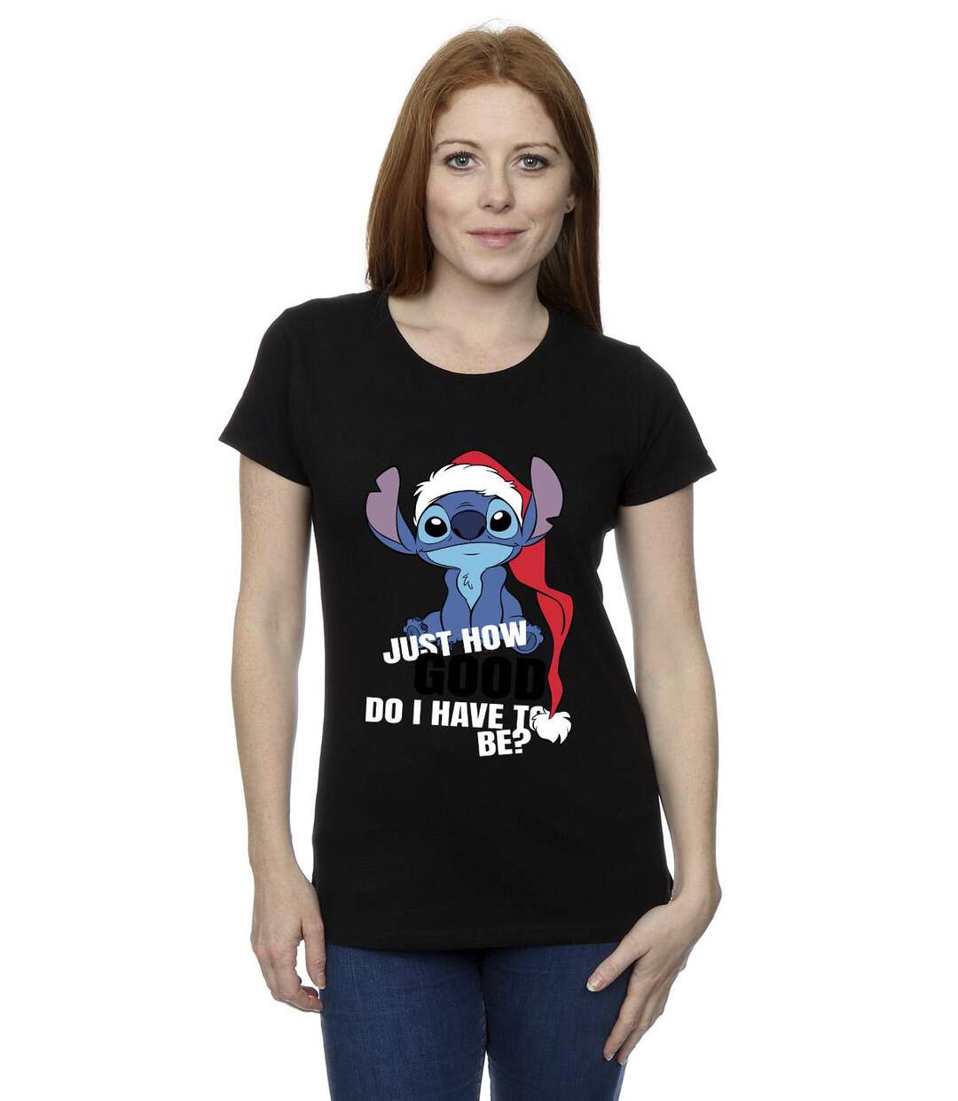 Disney T-shirt en coton Lilo & Stitch Just How Good - Femme/Femme (Noir) - UTBI26138-2