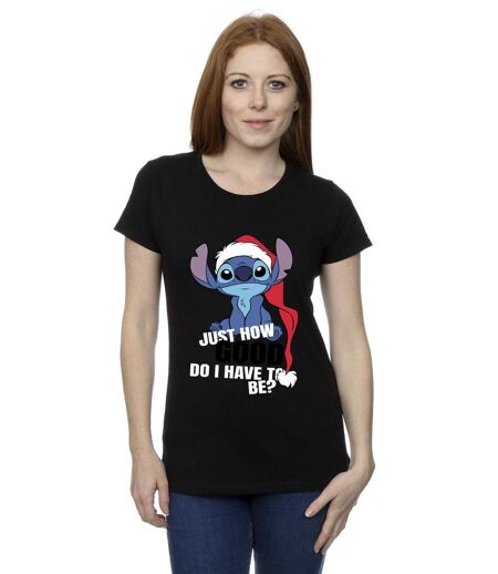 Disney T-shirt en coton Lilo & Stitch Just How Good - Femme/Femme (Noir) - UTBI26138