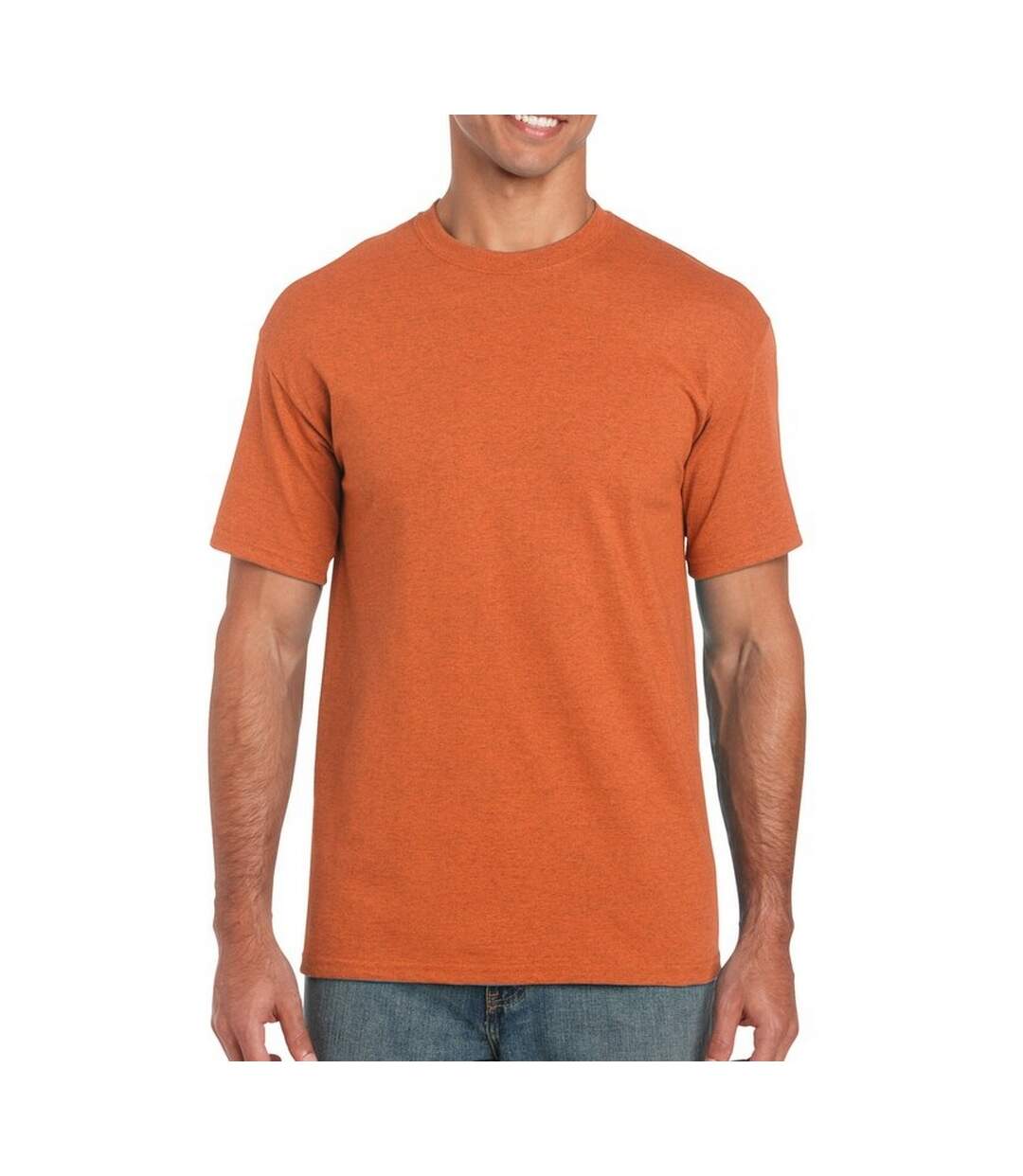 Lot de 5  t-shirts manches courtes hommes orange chiné Gildan