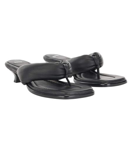 Womens/ladies Gillian Leather Thong Strap Sandals Black Boss