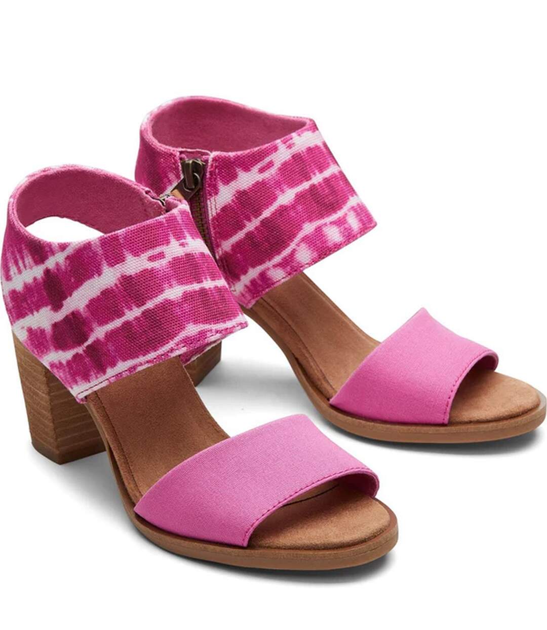 Womens/ladies Majorca Printed Sandals Pink Toms-1