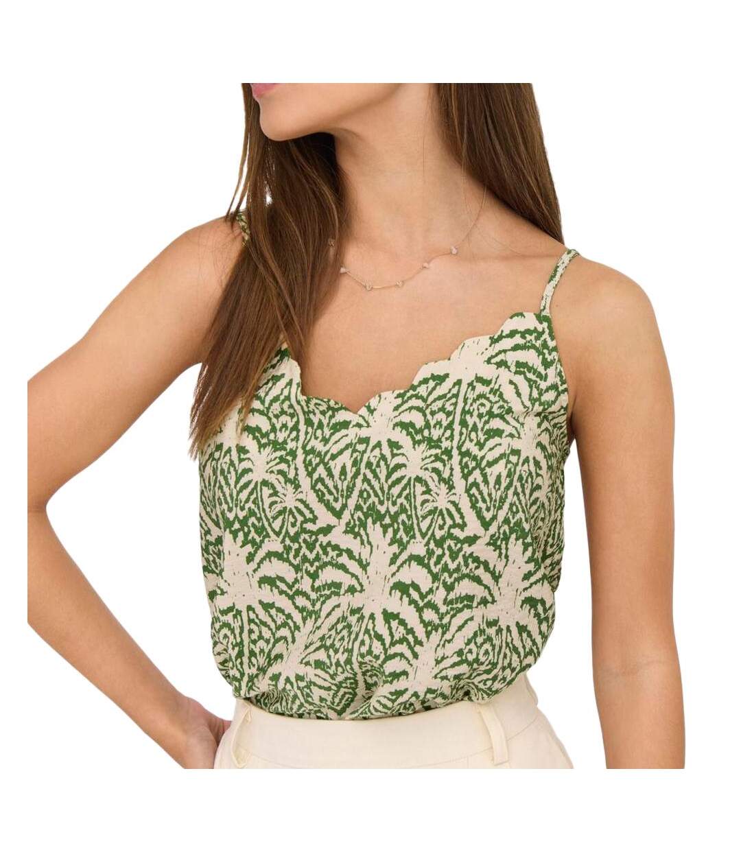 Top vert/beige femme jdy troya - l-1