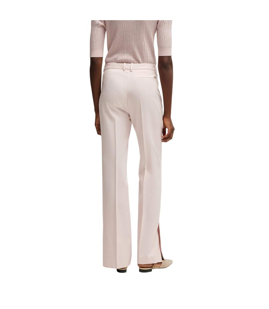 Womens/ladies Terela Straight Leg Chinos Peach Boss-3