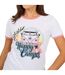 T-shirt Happy Camper Femme Blanc Corail Brave Soul-4