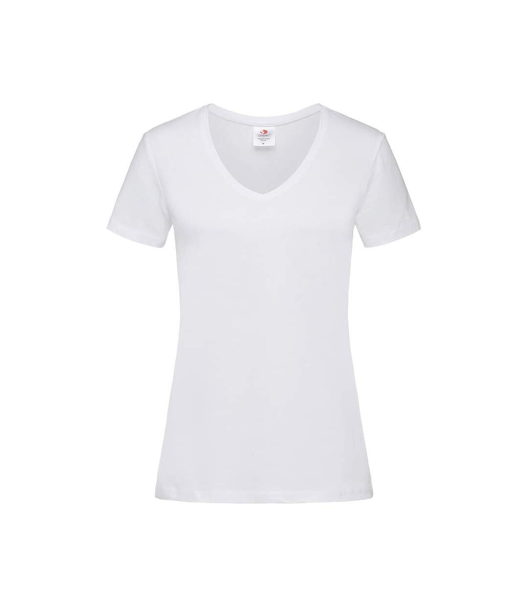 T-shirt Col V Femme Blanc Stedman-2