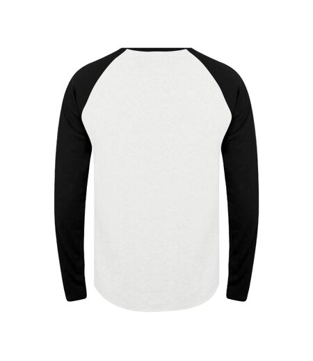 Tee Jays Mens Long Sleeve Baseball T-Shirt (White/Black)