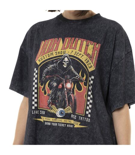 T-shirt femme relax fit col rond avec print devant Live Show Vondutch