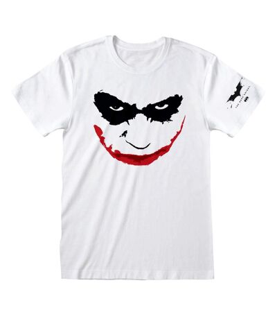 Batman: The Dark Knight Unisex Adult Smile The Joker T-Shirt (White)