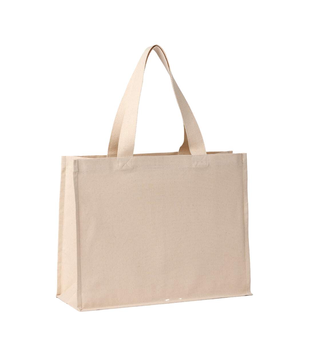 Premium stand-up canvas recycled shopper bag 26cm x 14cm x 22cm natural Nutshell-1