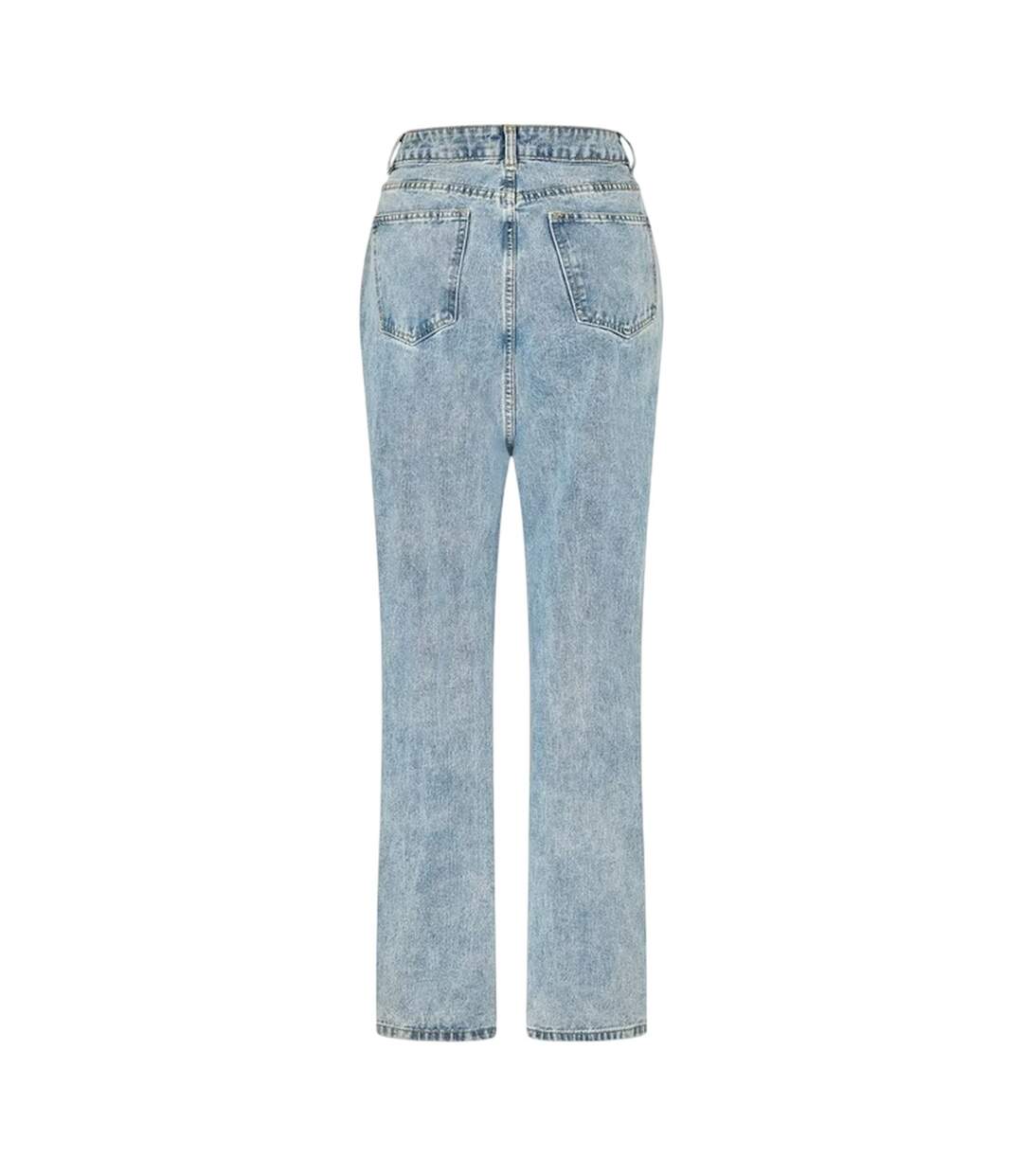 Womens/ladies Denim Zip Wide Leg Jeans Blue I Saw It First-2