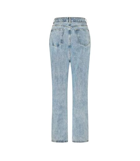 Womens/ladies Denim Zip Wide Leg Jeans Blue I Saw It First
