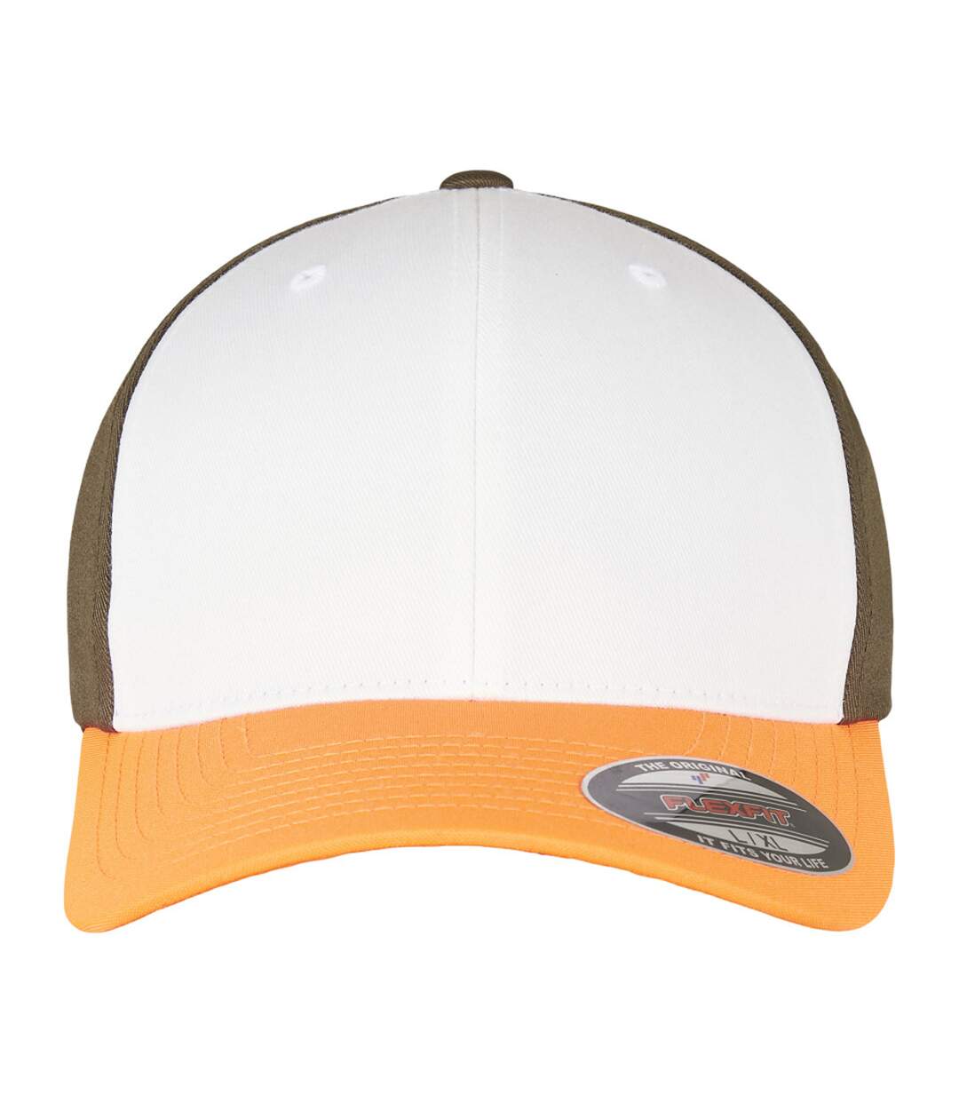 Casquette De Baseball Orange Néon Blanc Olive Flexfit-1