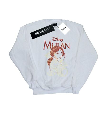 Disney Sweatshirt Femme/Les femmes Mulan Dragon Sketch (Blanc) - UTBI13720