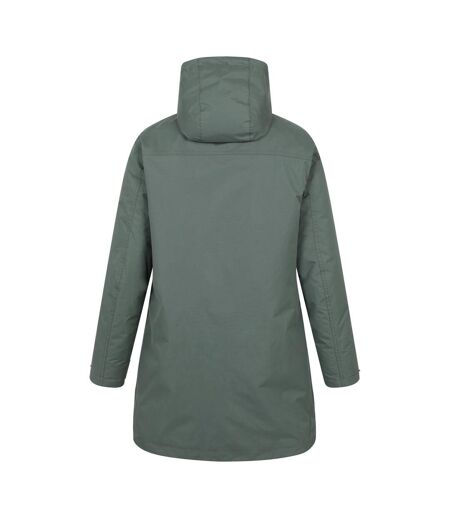 Womens/ladies Riviera Padded Waterproof Jacket Khaki Green Mountain Warehouse