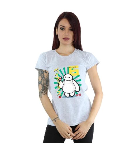 Disney - T-shirt BIG HERO BAYMAX LOLLYPOP - Femme (Gris chiné) - UTBI15068