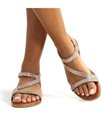 Sandales Blaise Femme Rose Marron Lunar