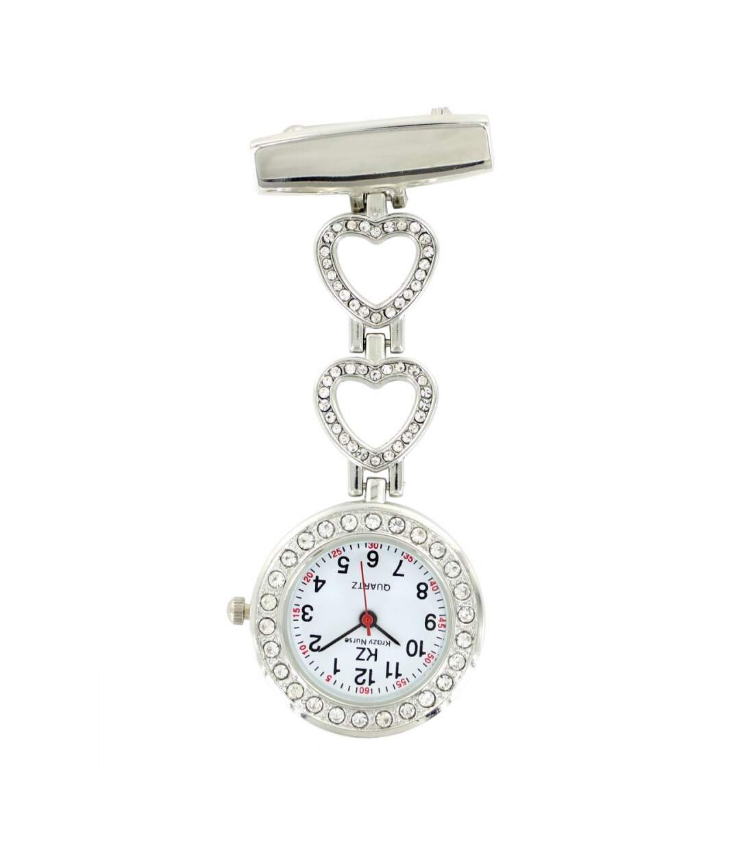 Montre Infirmière Métal Strass Coeur KRAZY-1