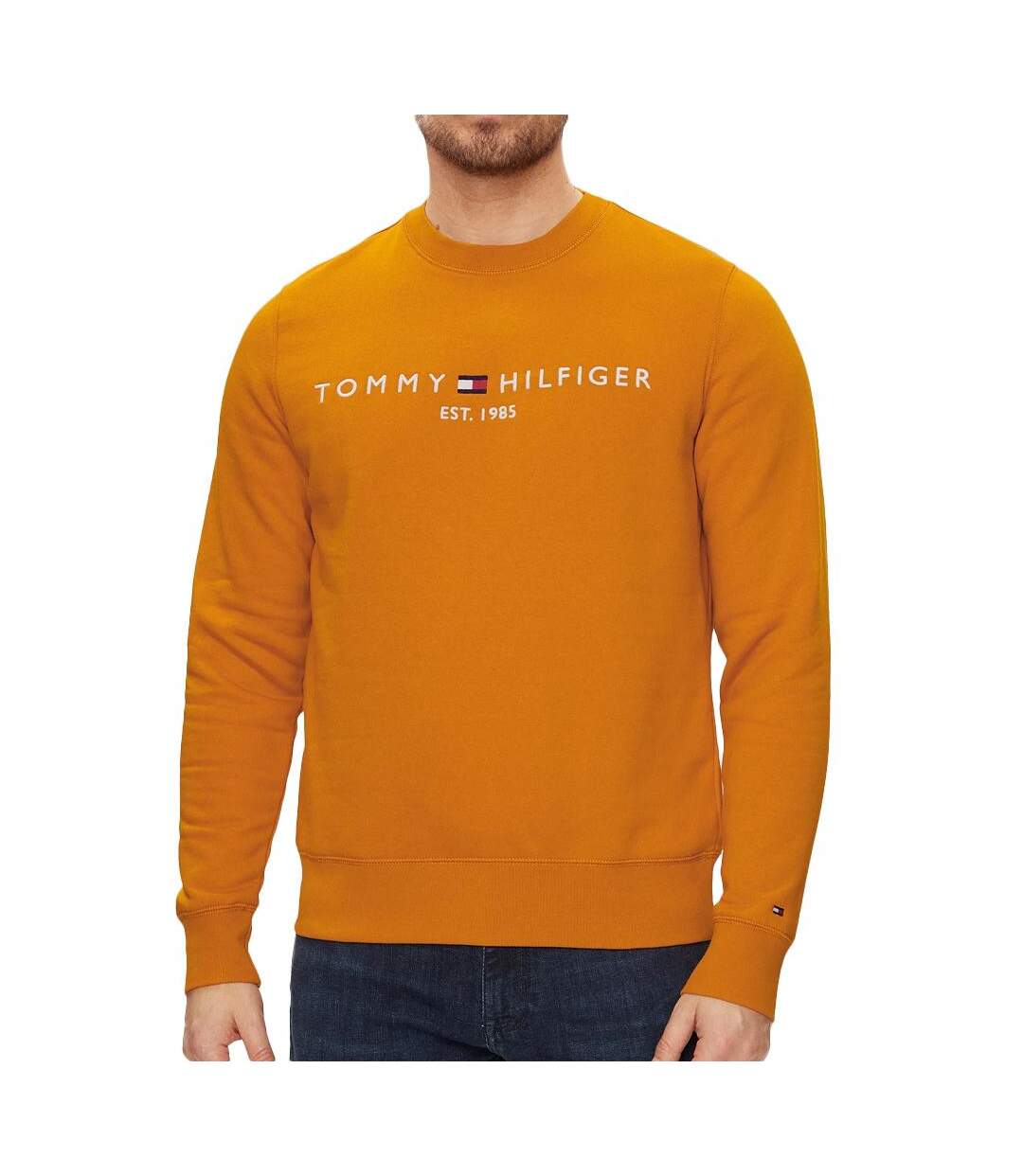 Sweat orange homme tommy hilfiger blend logo - m-1