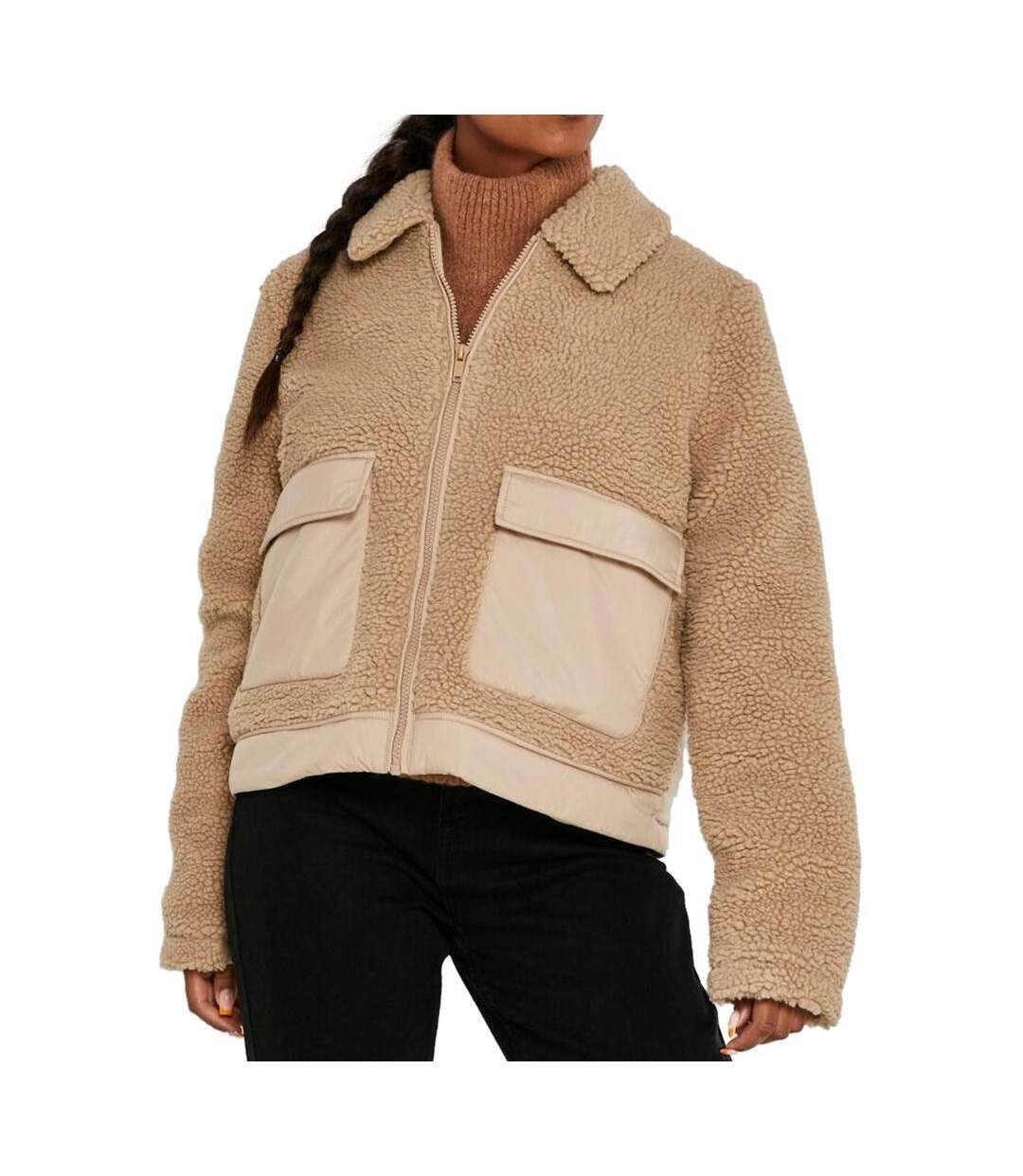 Blouson Beige Sherpa Femme Noisy May Tanya - M-1