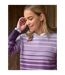 Womens/ladies Ombre Stripes Jumper Purple WoolOvers-2