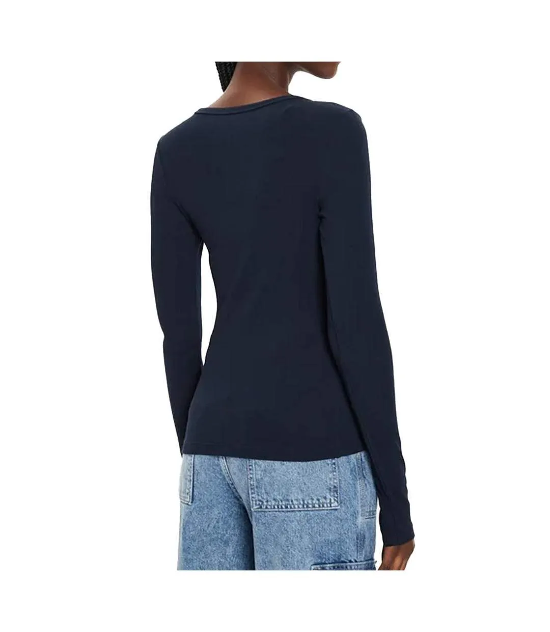 T-shirt manches longues marine femme tommy hilfiger essential-2