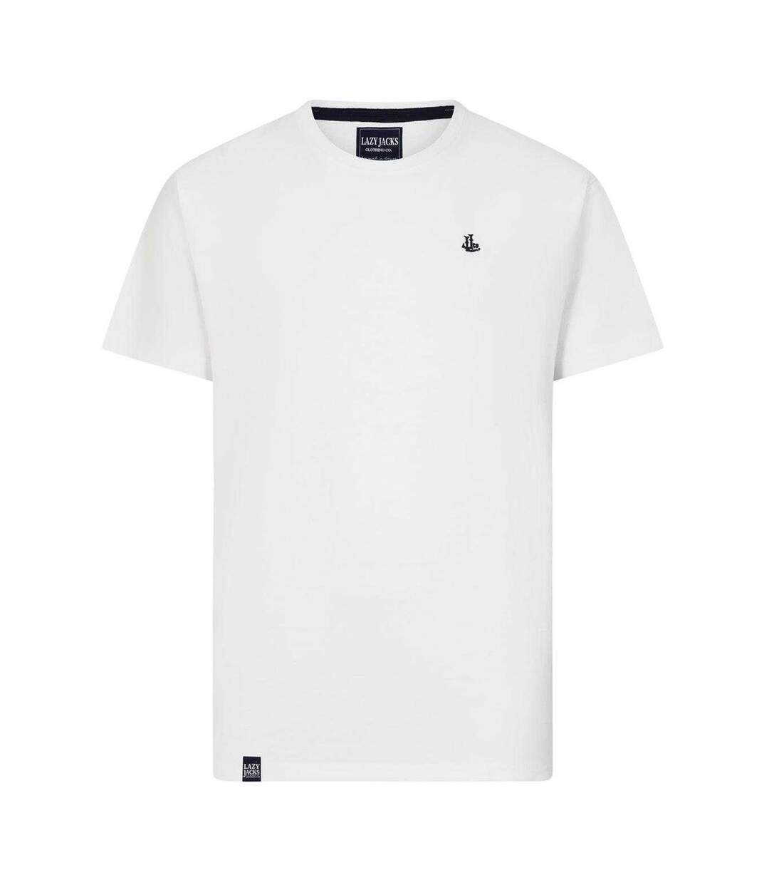 T-shirt Motif/style Uni Homme Blanc Lazy Jacks-1