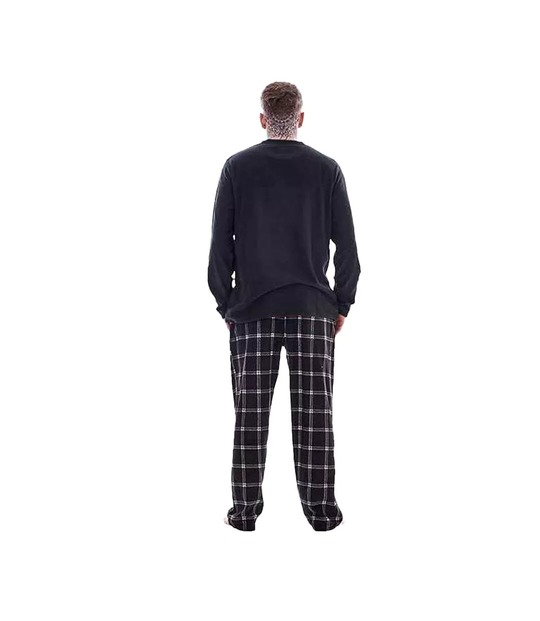 Ensemble De Pyjama Long Motif/style À Carreaux Homme Noir Keanu-2