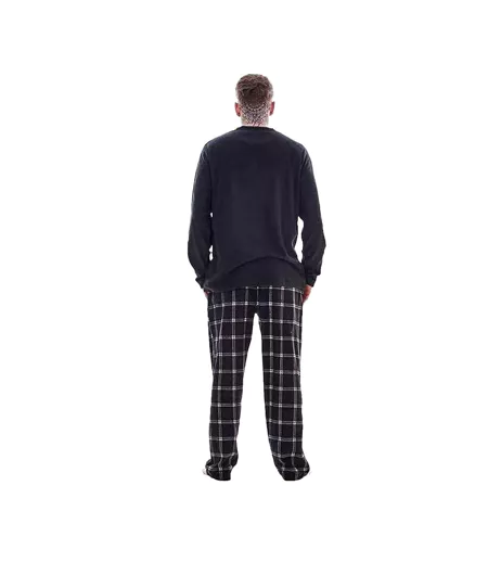 Ensemble De Pyjama Long Motif/style À Carreaux Homme Noir Keanu
