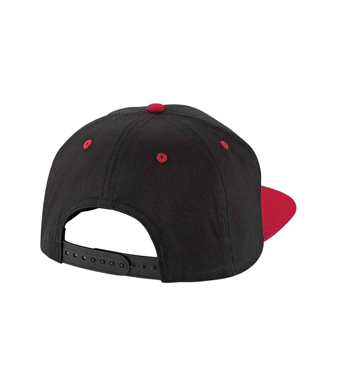 Casquette Ajustable Noir Rouge Classique Beechfield-2
