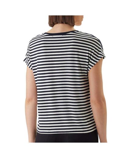 T-Shirt blanc/marine femme morgan diva