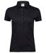 Polo femme premium coton pima - 1441 - noir - manches courtes